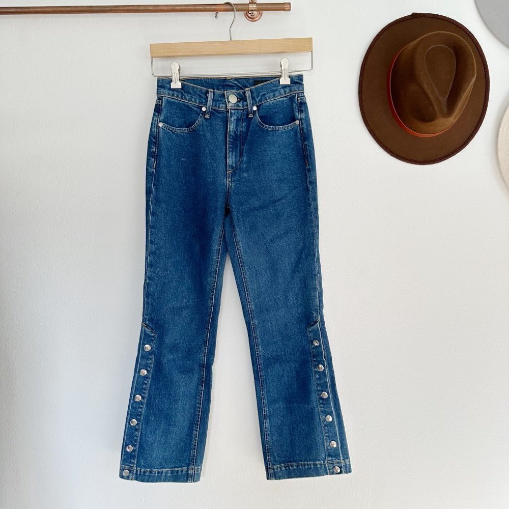 RAG & BONE Flare Button Jeans 24 - Picture 2 of 5